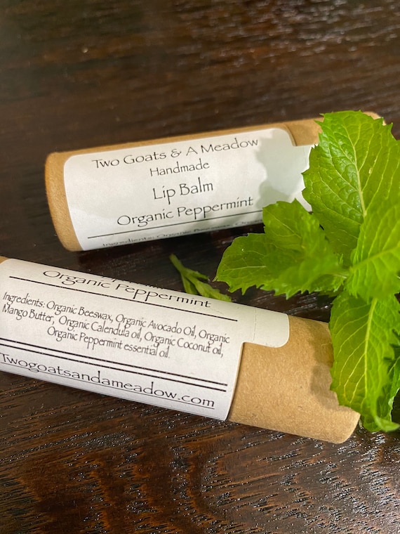 Organic Peppermint Lip Balm Chapstick Eco Friendly All Natural