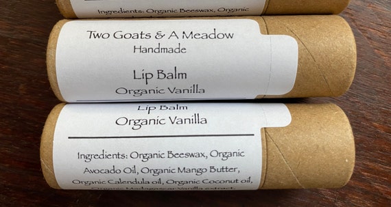 Organic Vanilla Lip Balm Chapstick Eco Friendly All Natural