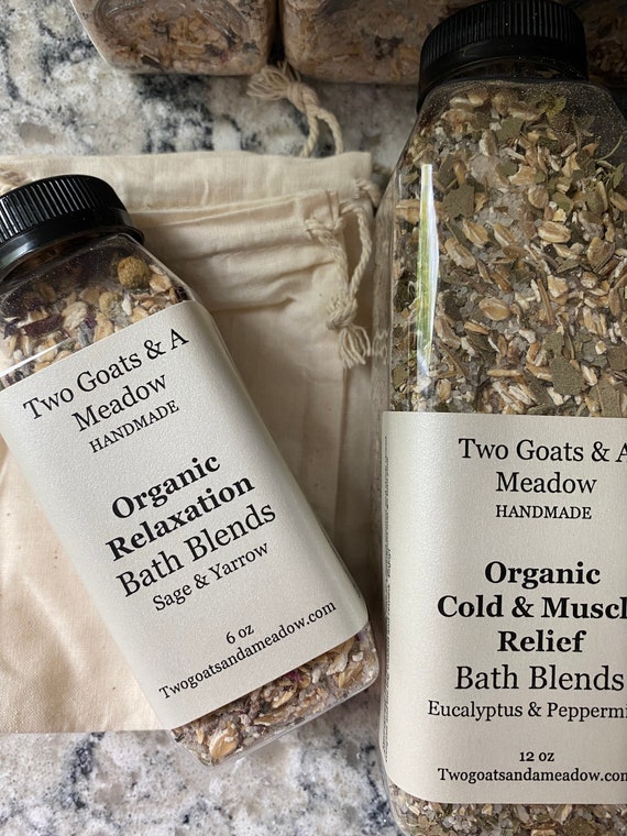 Organic All Natural Salt and Oat Bath Blends Eco Friendly Bath Salts Bath Tea