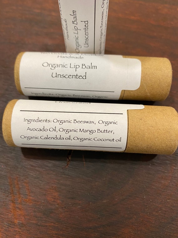 Organic Unscented Lip Balm Chapstick Eco Friendly All Natural