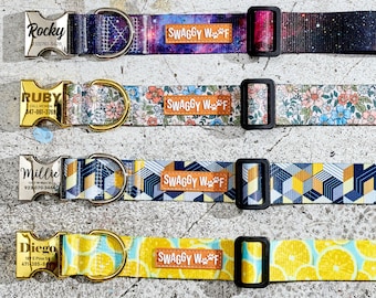 Personalized Dog Collar | Gift for Pets | Engraved Metal Buckle | Cute Dog Collar | Boy Girl Dog Collar | Adjustable Custom Name Dog Collar
