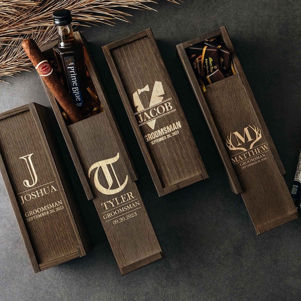 Personalized Groomsmen Gift Box | Wooden Gift Box | Groomsmen Proposal Box |  | Best Man Proposal | Groomsmen Gifts Gifts for Men