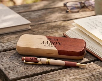 Engraved Wood Pen with Box, Personalized Gift for Dad, Graduation Gifts: Maple, Walnut, Maple & Rosewood [N]