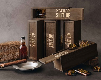 Set mit 5 Geschenkboxen für Trauzeugen | Geschenkbox aus Holz | Groomsmen Vorschlag Box Trauzeuge Vorschlag Groomsmen Geschenke