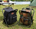 Camping Gear Embroidered Cooler Chair Backpack, Folding Insulated Chair With Name