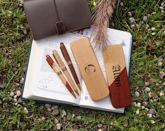 Engraved Wood Pen with Box, Personalized Gift for Dad, Graduation Gifts: Maple, Walnut, Maple & Rosewood [N]
