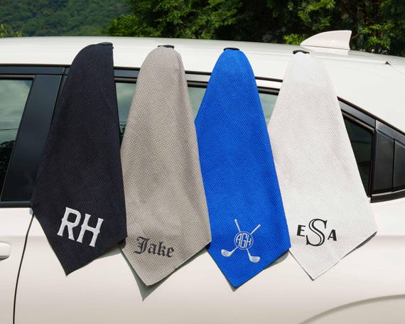 Custom Golf Towel, Embroidered Monogram, Groomsmen Gifts, Personalized Gift for Him