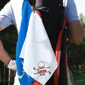 Best Dad Gifts, Custom Microfiber Golf Towel with Magnet or Buckle, Personalized Gift for Him image 3