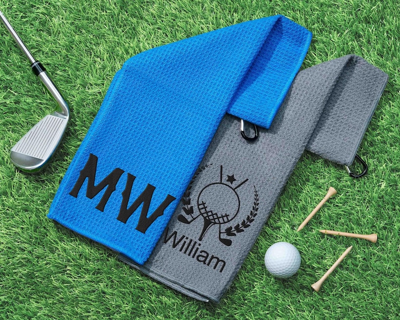 Custom Golf Towel, Embroidered Monogram, Groomsmen Gifts, Personalized Gift for Him afbeelding 10