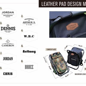 Angelausrüstung 2-teiliger personalisierter Kühler-Stuhl-Rucksack-Hocker mit gesticktem Camouflage-Hut [N] [W] Bild 3