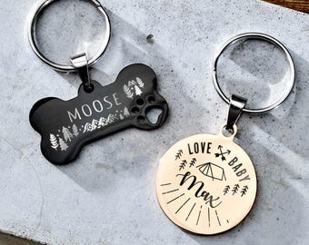 Personalisierte Hundemarke, Hundemarke mit Gravur, Edelstahl, Knochenform