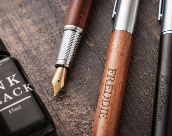 Gepersonaliseerde vulpen: houten huwelijkscadeau, relatiegeschenken, huwelijksaanzoek [PN-07]