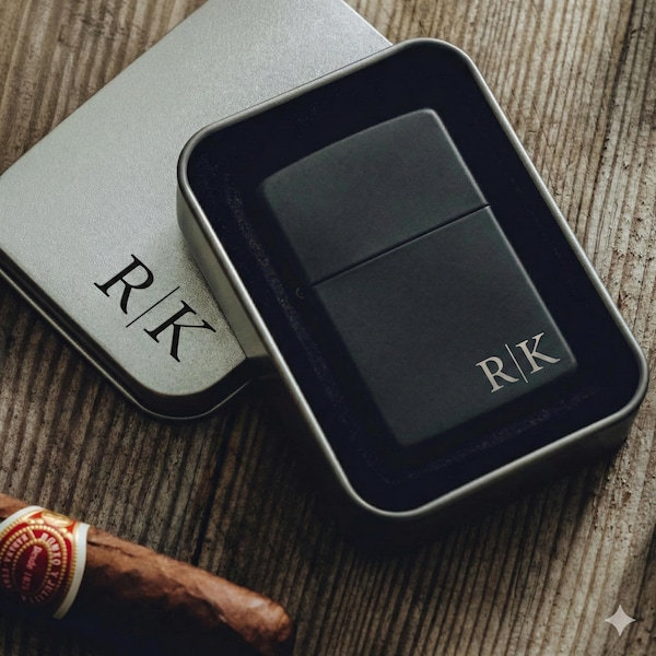 Custom Engraved Lighter, Personalized Monogram Lighter Case, Groomsmen Gift, Cigar Lighter