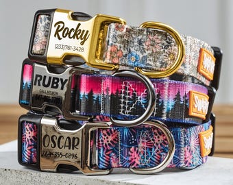 Personalisiertes Hundehalsband: Gravierte Metallschnalle, individueller Name, verstellbares Halsband