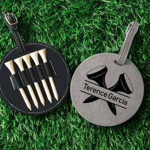 Custom Gifts for Golfer Leather Golf Bag Tag Anniversary Gifts for Men, Personalized Golf Bag Tag for Groomsmen, Wedding Favor Gift for Him
