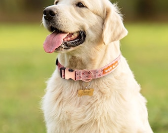 Custom Dog Collar: Adjustable Pet Collar with Engraved Metal Buckle