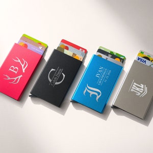 Cartera de metal personalizada para hombre, regalo para padrinos de boda, propuesta para padrinos de boda, billetera grabada, billetera personalizada para aniversario