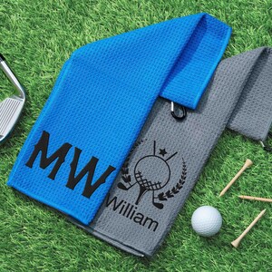 Best Dad Gifts, Custom Microfiber Golf Towel with Magnet or Buckle, Personalized Gift for Him image 11