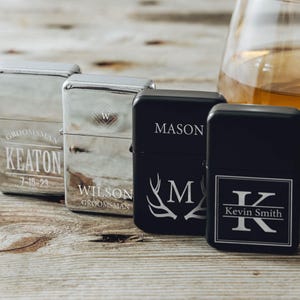 Groomsmen Lighters Personalized Monogram Lighter Case, Mens Gift Custom Lighters for Him, Cigar Lighter Case Anniversary Gifts for Men