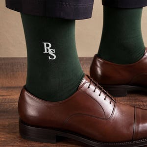Embroidered Groomsmen Socks, Monogram Mens Dress Socks, Best Man Proposal, Wedding Gifts