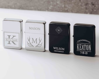 Custom Lighter Case Bachelor Party Groomsmen Gift | Personalized Lighter Case Monogram | Cigar Lighter Case Gifts for Him for Dad Husband