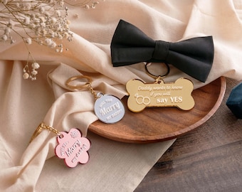 Personalized Dog Tag, Proposal Ideas for Men, Will You Marry Me, Pet Lover, Engagement Gift [N]