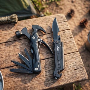 Fishing Gift for Him, Custom Engraved Multi Tool, Pocket Knife, Fathers Day: Camping, Hunting, Outdoor, EDC