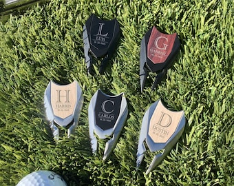 Custom Golf Divot Repair Tool and Hat Clip Ball Marker Set: Groomsment Golf Gift [GFT-04]