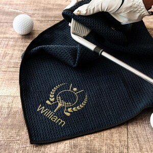 Best Dad Gifts, Custom Microfiber Golf Towel with Magnet or Buckle, Personalized Gift for Him image 1
