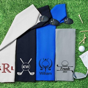 Best Dad Gifts, Custom Microfiber Golf Towel with Magnet or Buckle, Personalized Gift for Him image 9