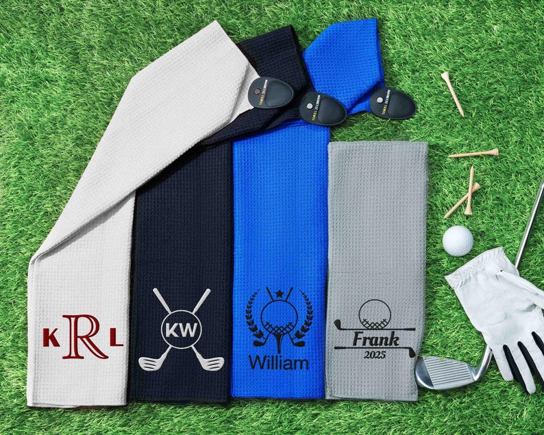 Best Dad Gifts, Custom Microfiber Golf Towel with Magnet or Buckle, Personalized Gift for Him image 9