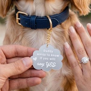 Personalized Dog Tag, Proposal Ideas for Men, Will You Marry Me, Pet Lover, Engagement Gift [N]