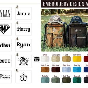 Groomsmen Gift Custom Embroidered Cooler Chair And Matching Baseball Cap Camo Set [N] [W] image 2