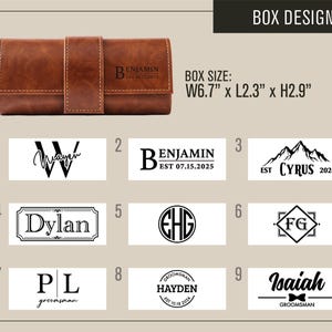 Personalized Groomsmen Sunglasses Set, Custom Men Sunglasses with Leather Box, Groomsmen Gift Set Ideas, Wooden Sunglasses Gifts for Dad [D] image 4