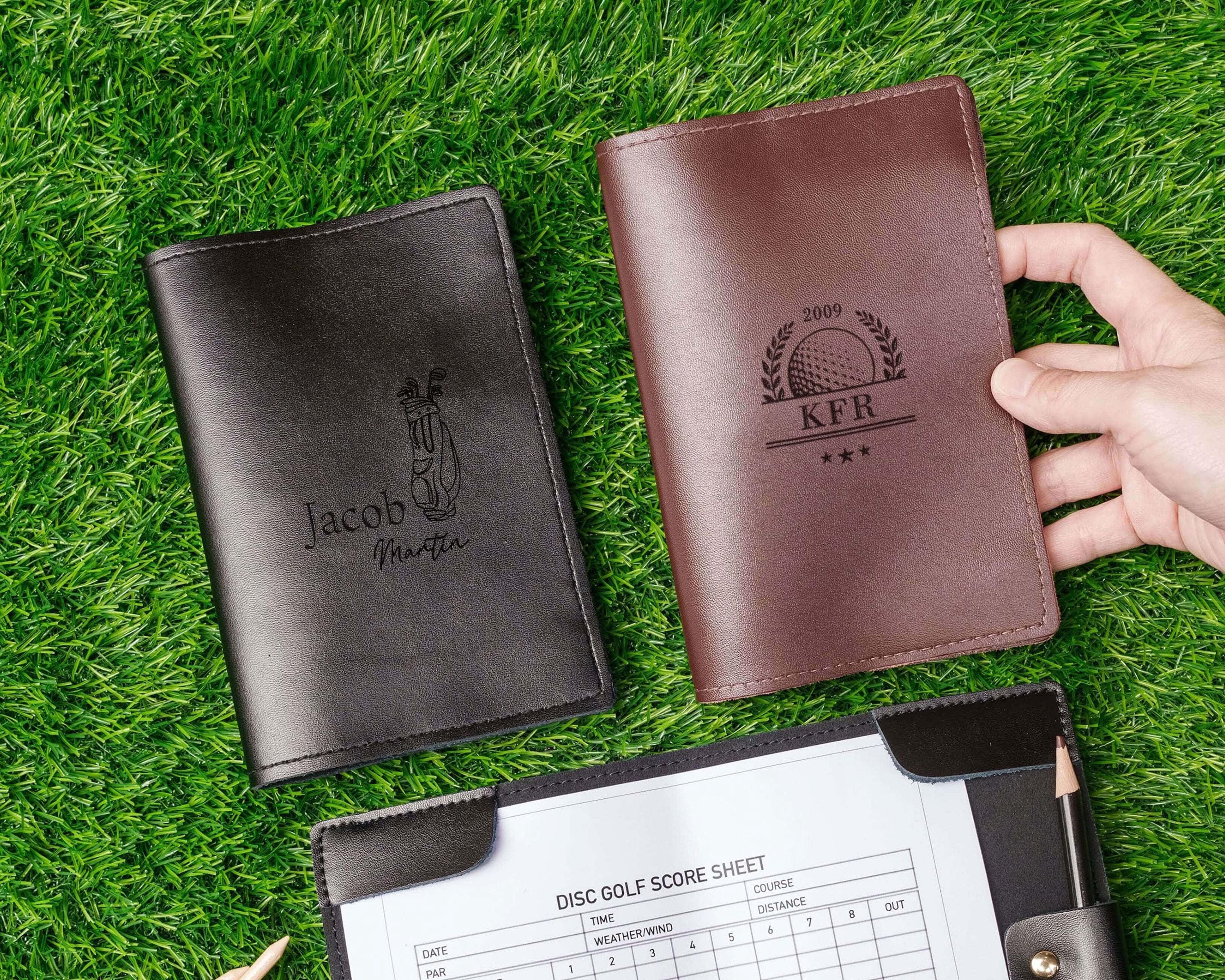 Personalized Golf Gift, Leather Golf Scorecard Holder, Yardage Book Cover, Golf Accessories,  Christmas Gift for Husband, Engraved Golf Gift