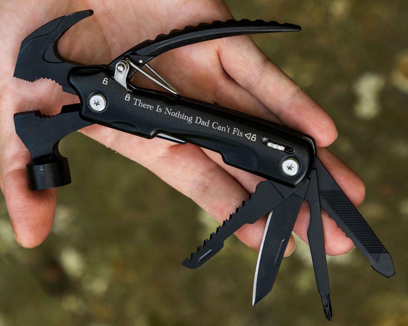 Best Dad Gift, Custom Engraved Multi Tool, Pocket Knife: Camping, Hunting, Fishing [R] image 10