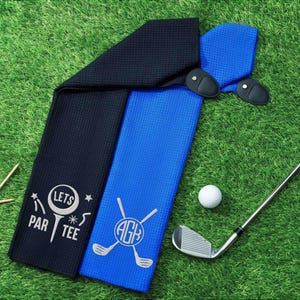 Custom Golf Towel, Embroidered Monogram, Groomsmen Gifts, Personalized Gift for Him afbeelding 11
