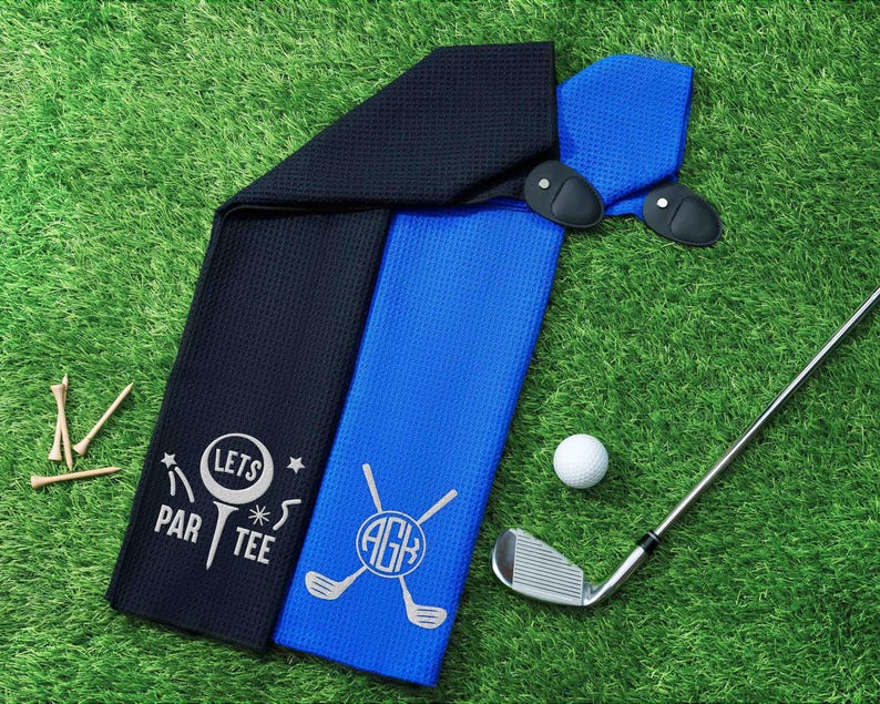 Custom Golf Towel, Embroidered Monogram, Groomsmen Gifts, Personalized Gift for Him afbeelding 11