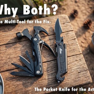 Best Dad Gift, Custom Engraved Multi Tool, Pocket Knife: Camping, Hunting, Fishing [R] image 6
