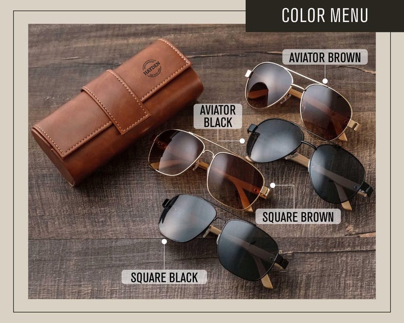 a pair of sunglasses sitting next to a leather case