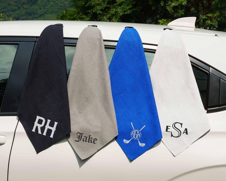 Best Dad Gifts, Custom Microfiber Golf Towel with Magnet or Buckle, Personalized Gift for Him image 2
