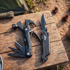 Best Dad Gift, Custom Engraved Multi Tool, Pocket Knife: Camping, Hunting, Fishing [R] image 12