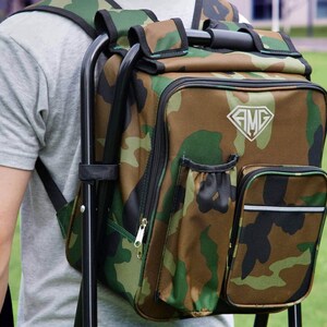 Groomsmen Gift Custom Embroidered Cooler Chair And Matching Baseball Cap Camo Set [N] [W] image 14