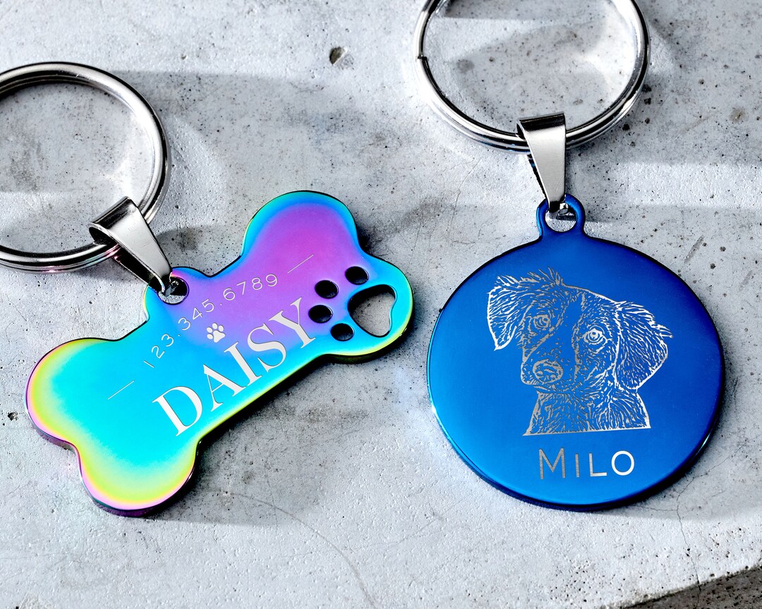 Personalized Dog ID Name Tag Custom Dog Tag Engraved Pet Name Tag With