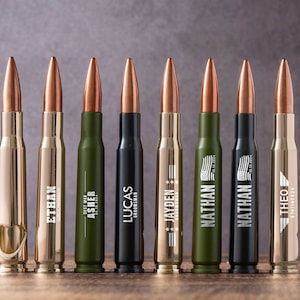 Personalized Bottle Opener Bullet 50 Caliber | Groomsman Gift Engraved Beer Bottle Opener | Personalized Gifts for Him Custom Military Gifts