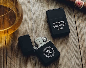 Groomsmen Lighters Personalized Monogram Lighter Case | Guy Gift Custom Lighters for Men | Cigar Lighter Case Gifts for Dad Husband