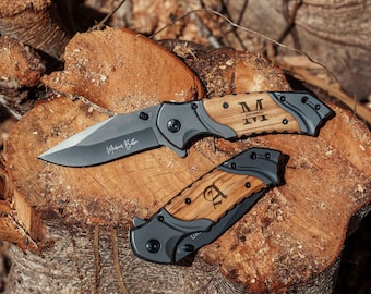 Custom Pocket Knife: Groomsmen Gifts, Fishing Gift, Camping Essential, Small Folding Knives [PK-03]