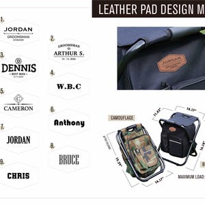 Groomsmen Gift Custom Embroidered Cooler Chair And Matching Baseball Cap Camo Set [N] [W] image 3