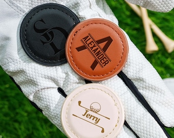 Custom Leather Golf Ball Marker: Personalized Gift for Golfer [GFT-06]