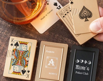 Groomsmen Gifts  Custom Lighter Playing Cards Mens Gift for Him, Cigar Accessories Bachelor Party Favor Cigarette Gift, Anniversary Gift [D]